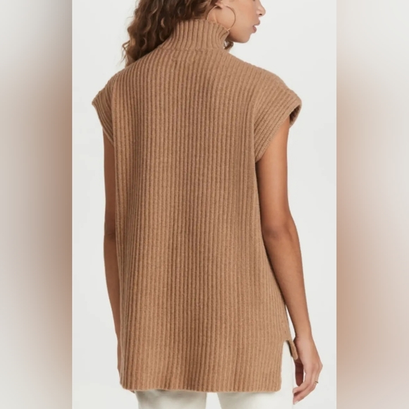 Ganni Tan Ribbed Turtleneck Sweater - Picture 3 of 11